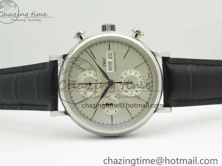 MIROTIME 0123 Portofino IW391001 SS ZK 1:1 Best Edition White Dial Silver Markers on Black Leather Strap A RelaxedFit 7139